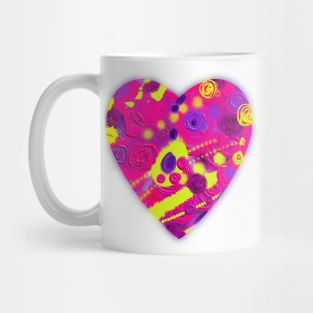 3d Neon heart Mug